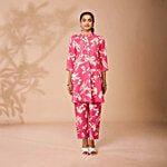 Daali Pink Cotton Regular Fit Floral Print Kurta 1 Set (Size - S)