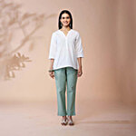 Daali White Cotton Regular Fit Tunic 1 pc (Size - S)