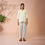 Daali Yellow Cotton Regular Fit Tunic 1 pc (Size - S)