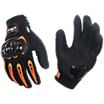 Vega Auto VGL-17 Riding Gloves - L, Orange & Black 1 Pair