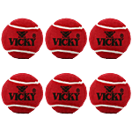 Vicky Heavy Weight Rubber Cricket Ball - Red 6 pcs