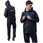 Lifelong Men's Raincoat Set – XL, Navy Blue With Royal Blue Stripe 1 pc