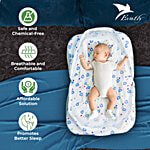 Evafly Baby Mosquito Net With Cotton Bed - Zip Closure, Neck Pillow, Heart Print, 0-6 Months 1 pc