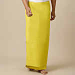 Pujashree Plain Yellow Dhoti - 4 m 1 pc
