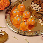 Prosperro Lumo  Unscented Wax Candles - Ladoo Shaped 6 pcs