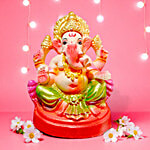 House of Festivals Eco-Friendly Coloured Ganpati Murti Idol With Both Legs Folded 1 pc 6 Inches