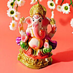 House of Festivals Eco-Friendly Coloured Ganpati Murti Idol With Both Legs Folded 1 pc 8 Inches