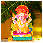 Mangal Bhavan Coloured Ganesha Idol 1 pc 10 Inches