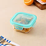 bb home Seal & Lock Borosilicate Glass Lunch Box - Square, Green 320 ml