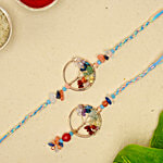 Shree Rakhi 7 Chakras "Bhaiya Bhabhi" Rakhi Set 1 pc