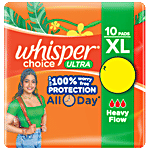 Whisper Choice Ultra Sanitary Pads With Wings - XL 10 pcs