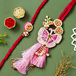 eCraftIndia "Bhaiya Bhabhi" Butterfly Designer Rakhis - Pink & Red 2 pcs