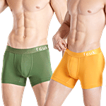 Fcuk Park Royal-T Men's Mid Trunk - Garden Green & Artisan's Gold 2 pcs (Size - L)