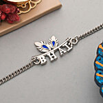 Voylla Silver Tone Peacock Feather Motif Bhai Rakhi 1 pc