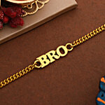 Voylla Gold Tone Brass Rakhi - Bro Design 1 pc