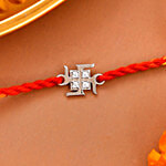 Voylla 925 Sterling Silver Precious Swastik Thread Rakhi 1 pc