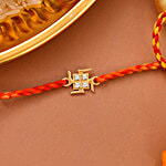 Voylla 925 Sterling Silver Swastik 22k Gold Micron Plated Thread Rakhi 1 pc