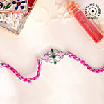 Voylla Sterling Silver Multi-Coloured Floral Thread Rakhi 1 pc