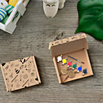 Mad Over Print Fruit DIY MDF Rakhi With Paint & Paintbrush - Grapes & Strawberry 2 pcs