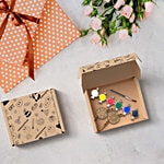 Mad Over Print Vivid Pattern DIY MDF Rakhi With Paint & Paintbrush 2 pcs