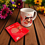 House of Festivals "Happy Raksha Bandhan" Mug - Brother & Sister Tying, Rakhi In Greeting Card 2 pcs (Mug - 325 ml)