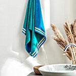 D'Decor Home Bath Towel HomeZest Collection Imperial Tile Cotton Terry  - 150 x 75 cm, Blue 1 pc