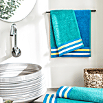 D'Decor Home Hand Towel HomeZest Collection Imperial Tile Cotton Terry - 60 x 40 cm, Blue 2 pcs