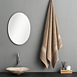 D'Decor Home Bath Towel  HomeBrio Collection Castano Cotton Terry - 150 x 75 cm, Beige 1 pc