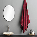 D'Decor Home Bath Towel  HomeBrio Collection Burdeos Cotton Terry - 150 x 75 cm, Maroon 1 pc