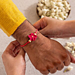 Gulmeher Handcrafted Pink Crochet Flower Rakhi 1 pc