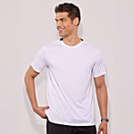 Hoversoul Men's White Polyester Active Regular Fit T-Shirt 1 pc (Size - L)