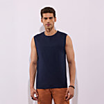 Hoversoul Men's Navy Blue Cotton Sleeveless Under T-Shirt 1 pc (Size - XXL)