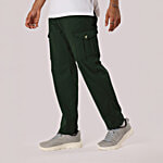 Hoversoul Men's Olive Green Regular Fit Cargo 1 pc (Size - 34)
