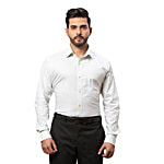 Raymond Men's White Cotton Slim Fit Checks Shirt 1 pc (Size - 44)