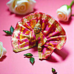 House of Festivals Ladoo Gopal Pink Poshak With Golden Print - Size 0 1 pc