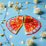 House of Festivals Ladoo Gopal Red Poshak With Silver Lace - Size 2 1 pc