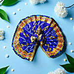 House of Festivals Ladoo Gopal Royal Blue Poshak With Lace - Size 1 1 pc