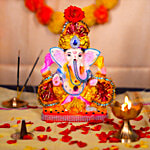 Svasti Clay Ganesha Colour Decorated Idol 1 pc 8 Inches