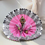Melukhha Laddu Gopal Gherdar Poshak In Solid Colours - Pink, Size 1 1 pc