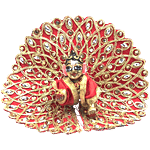 Melukhha Laddu Gopal Poshak With Mandala Gold Embroidery & Kundan Work - Red, Size 2 1 pc