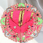 Melukhha Embroidered Poshak With Frill Dark - Pink, Size 0 1 pc