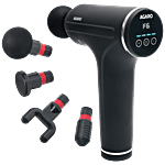 Agaro Full Body Gun Massager With 4 Heads - 6 Speeds, LED Display, 4000 mAh, Black 1 Unit