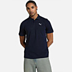 Puma Men's Blue Cotton Regular Fit Polo T-Shirt 1 pc (Size - M)