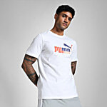 Puma Men's White India SMU Regular Fit Printed T-Shirt 1 pc (Size - M)