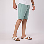 Hoversoul Cotton Lycra Overdyed Shorts - Sea Green 1 pc (Size - 38)