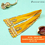 Aksharveda Lord Ganesha Velvet Patka - Yellow, 40.64 cm 1 pc