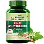 Vlado's Himalayan Organics KSM-66 Ashwagandha 500 mg Dietary Supplement Vegetarian Capsules 60 pcs