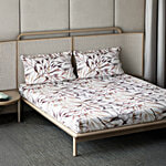 D'Decor Home Double Bedsheet With Pillow Covers HomeCresta Collection 145 TC - Grape Shake 1 Set