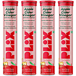 Plix Apple Flavour Apple Cider Vinegar Bubbly Effervescent Tablets For Adults 15 pcs (Pack of 4)