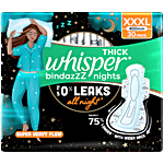 Whisper Bindazzz Nights Sanitary Pads - Thick, XXXL 30 pcs